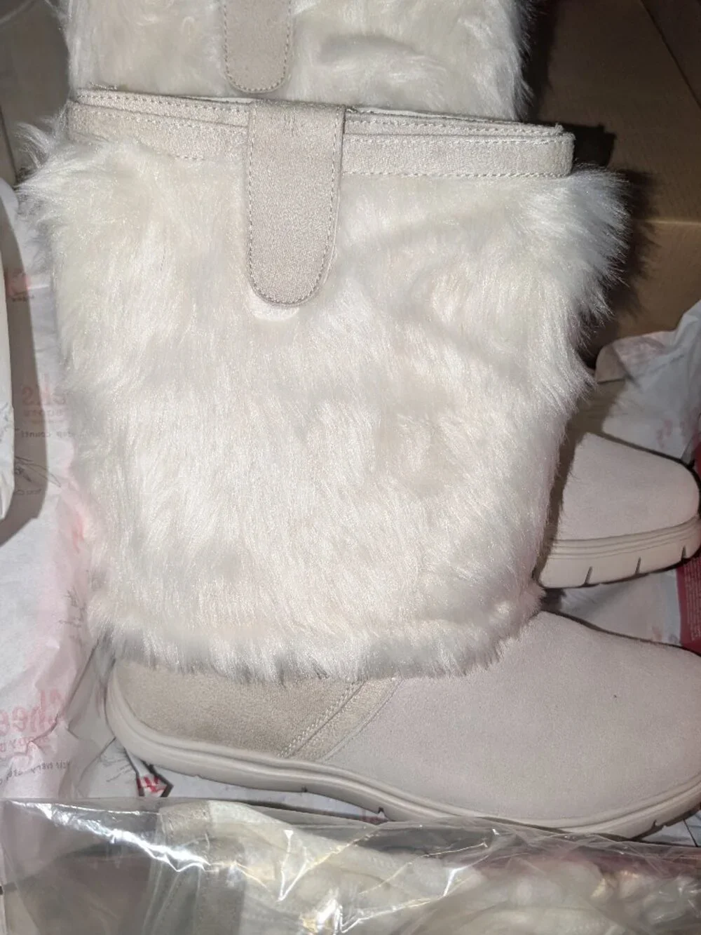 CHEEKS Fit Body Boots - Faux Fur - Tony Little Winter Boots Shoes Womens 10 NEW